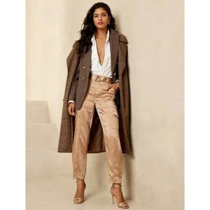 Banana Republic Factory Prado Satin Cargo Pant Champagne Toast (Beige/Tan) Sz 4